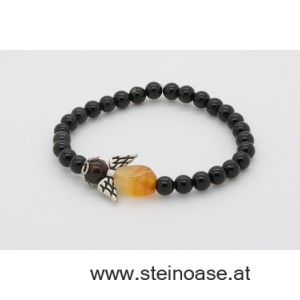 Armband Onyx & Engel Karneol